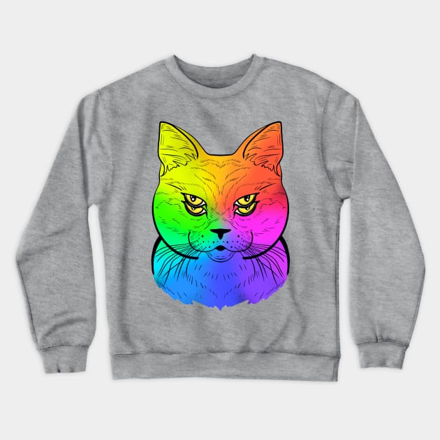 The Color Spectrum Cat Crewneck Sweatshirt by missmann